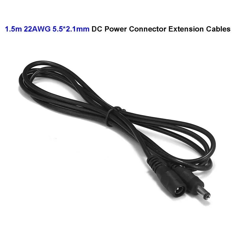 200 шт. 5 мм x 2 1 DC мощность Jack разъем кабель-удлинитель 22AWG м 5ft провода шнур для CCTV