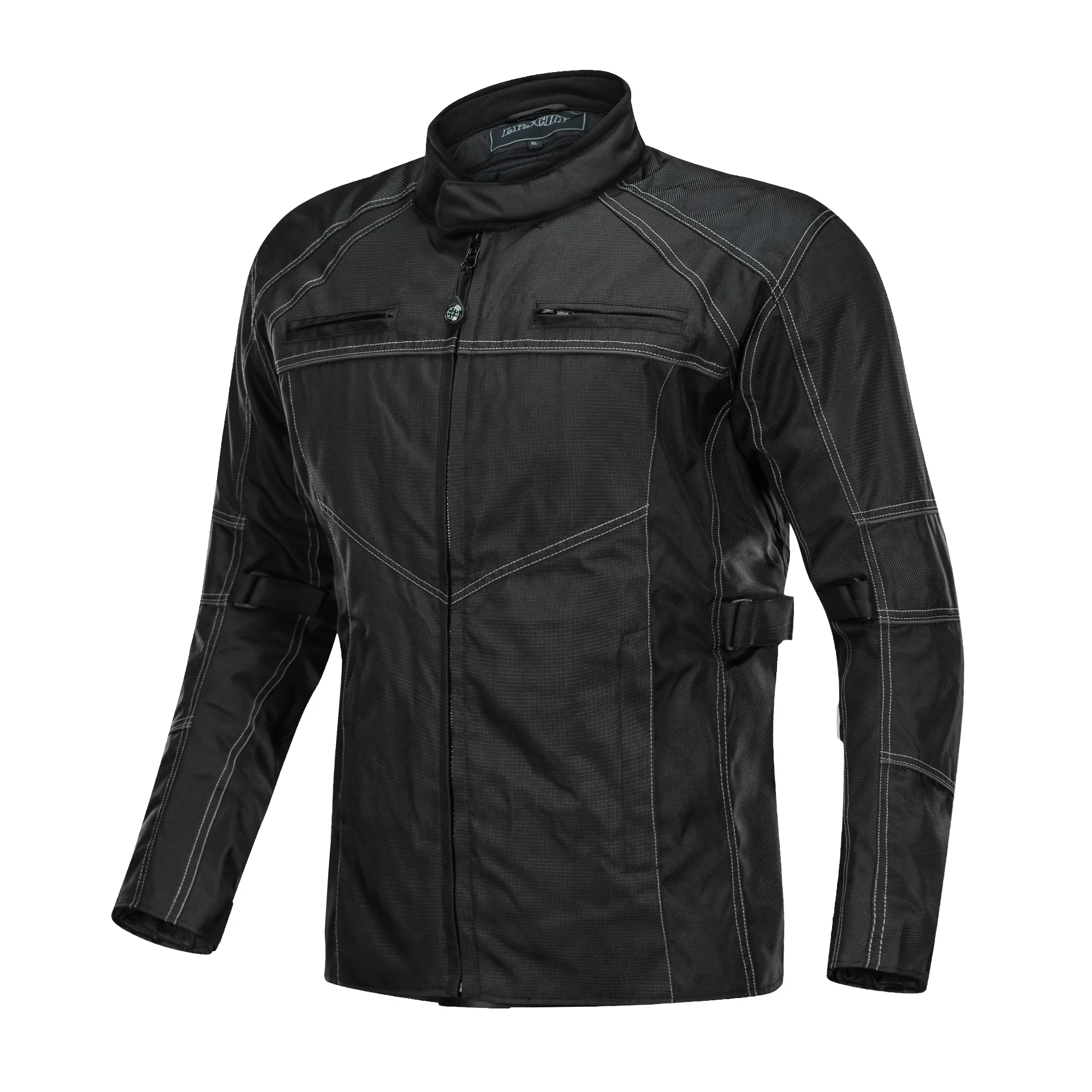 LYSCHY Men Motorcycle Jackets Motocross Racing Jacket Oxford Motorbike Riding Waterfroof Breathable Summer Reflective Clothes - Цвет: LY-303 Black