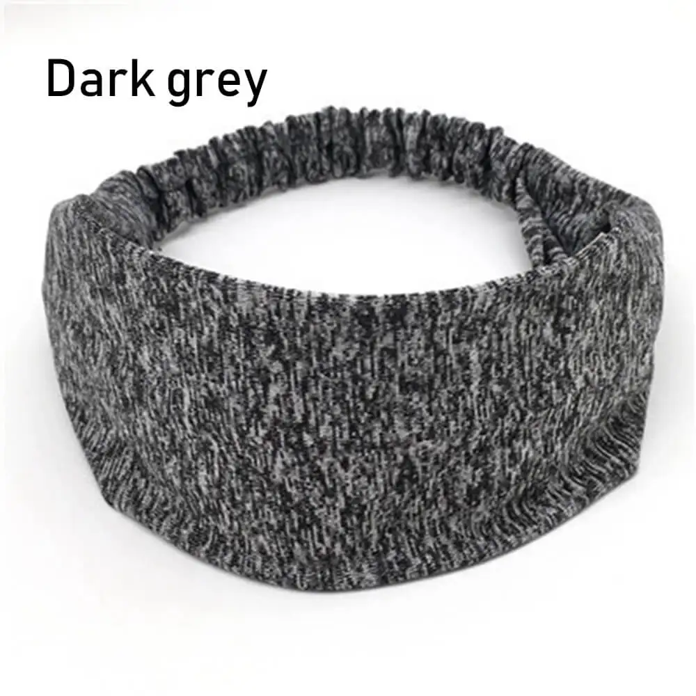 dark grey Новая эластичная повязка на голову для йоги, спортивный Напульсник для женщин/мужчин, Спортивная резинка для волос, тюрбан, уличный спортивный напульсник спортивная повязка - Цвет: dark grey