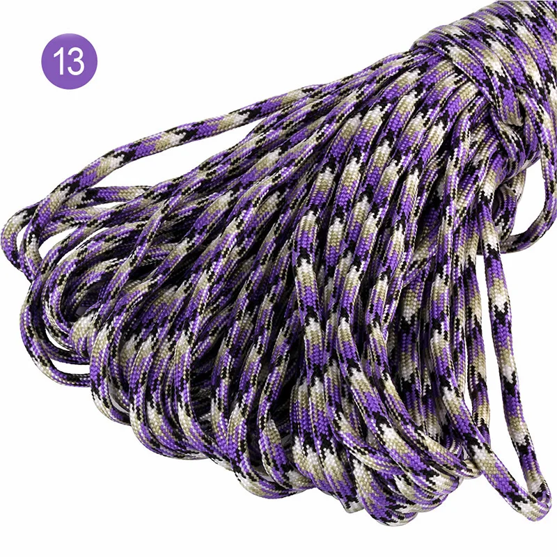 27 м 5 мм одноцветное парашютный канат ТРОС 7 жила кабеля Paracord для палатку снаружи карабин браслет выживания комплект - Цвет: 13