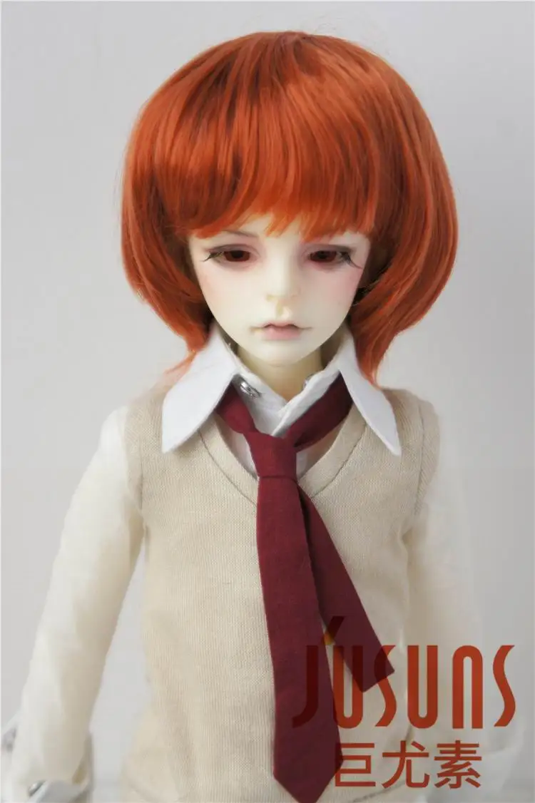 JD019 1/6 1/4 1/3 популярный мальчик короткий срез BJD кукольные парики Размер 6-7 дюймов 7-8 дюймов 8-9 дюймов 9-10 дюймов синтетический мохер кукольные волосы - Цвет: 7-8inch Carrot sm130