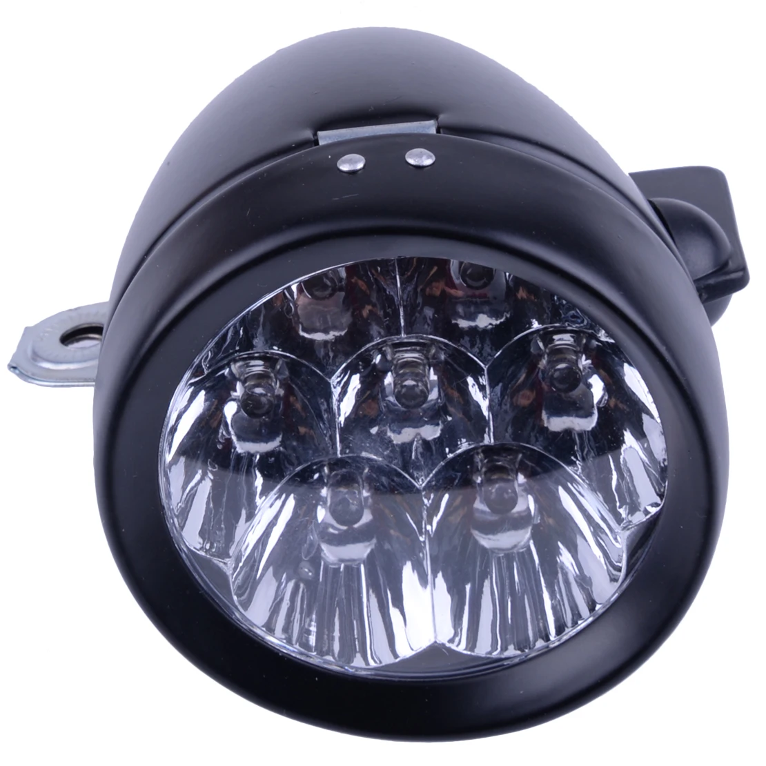 Black DWCX 7 светодиодный Винтажный велосипед передний корпус для противотуманной фары свет для ретро-велосипеда мотороллер фара Водонепроницаемый металлическая батарея - Цвет: Black