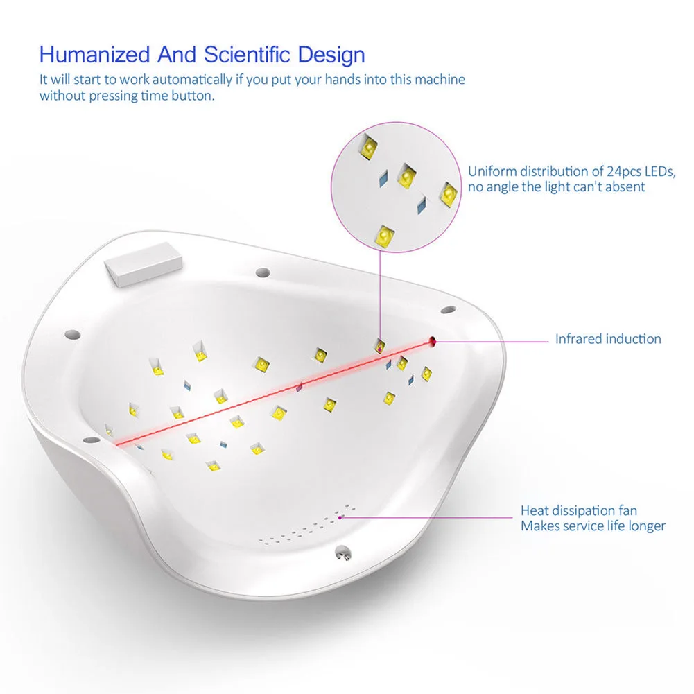 

Hot 48W Sun UV LED Lamps Nail Polish Dryer Light Auto Motion Drier Curing Gel Timer Nails Art Manicure Tools wyt77