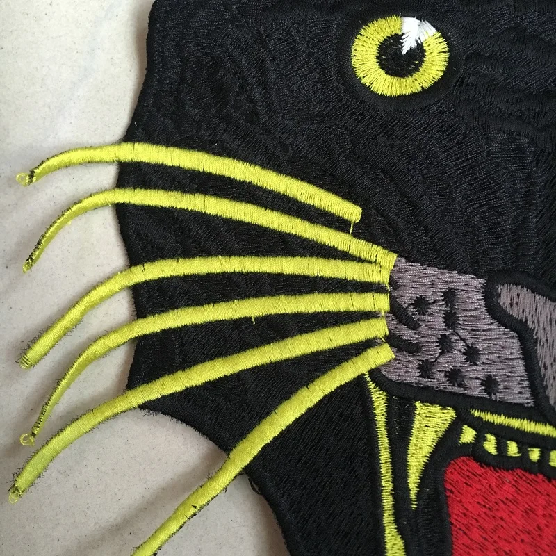 Черные вышитые леопардовые нашивки высококачественные для одежды сделай сам