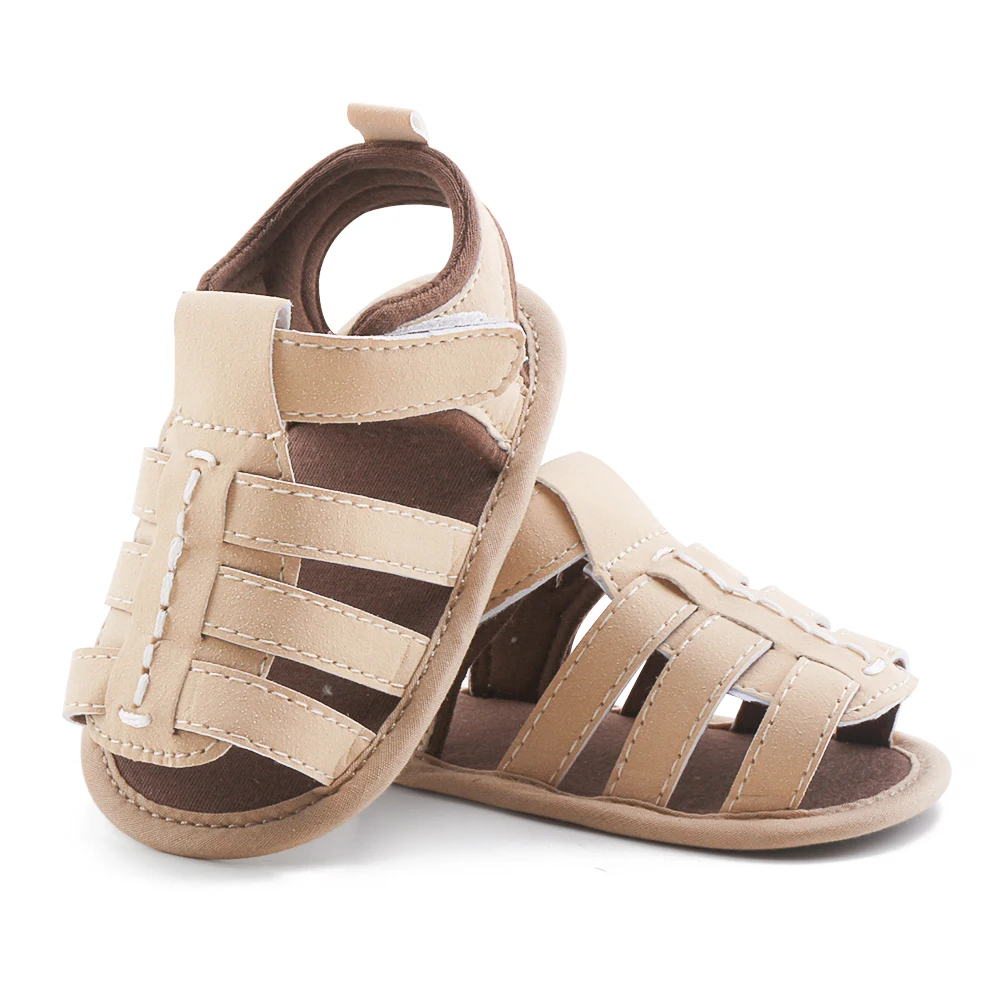 Новые летние обувь для мальчика Hook & Loop кожаные хлопковая ткань мягкая подошва