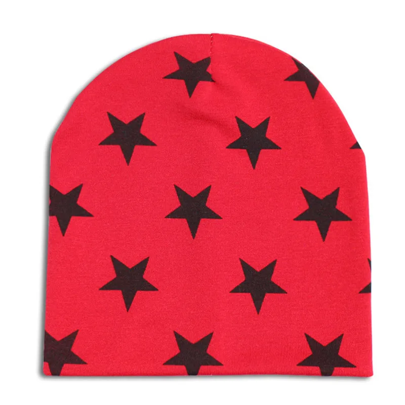 2018 star hat girl baby winter boy child cute print knit cotton warm 10 color W0180 | Детская одежда и обувь