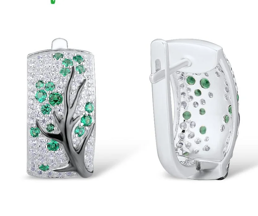 Женские серьги-гвоздики в виде ветки изысканные серьги из серебра 2019 пробы с