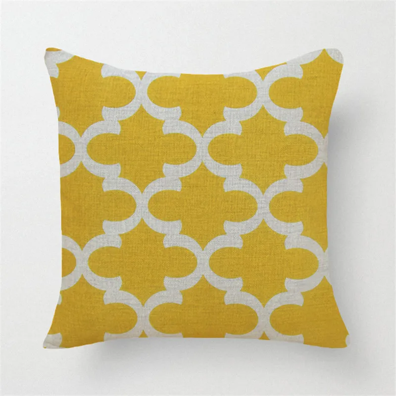 Оптовая продажа льняная наволочка для подушки желто-серая в скандинавском