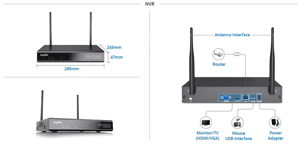 SANNCE 8CH Беспроводная система видеонаблюдения 960P 1.3MP NVR IP IR-CUT уличная камера видеонаблюдения IP система безопасности комплект видеонаблюдения