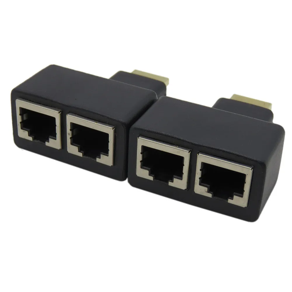 Hdmi к rj45 удлинитель адаптер HDMI двойному 2 портам RJ45 сетевой кабель по Cat 5e/6 1080p
