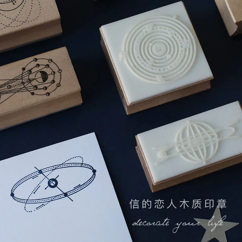 1 шт. маленькая вселенная серия деревянные штампы diy Ручная переводка для