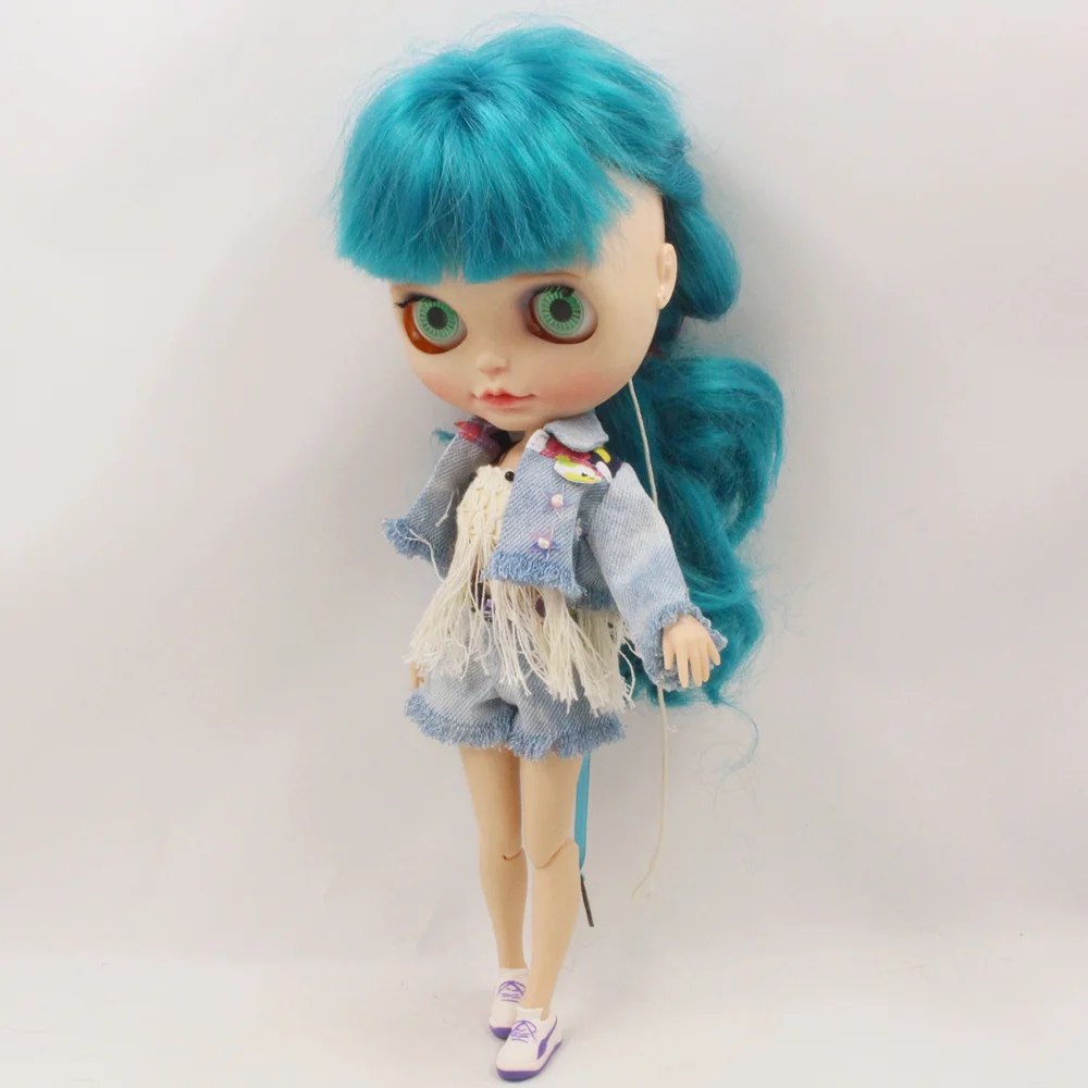 Одежда для куклы Blyth комплект женской джинсовой куртки с брюками костюм 1/6 azone BJD icy