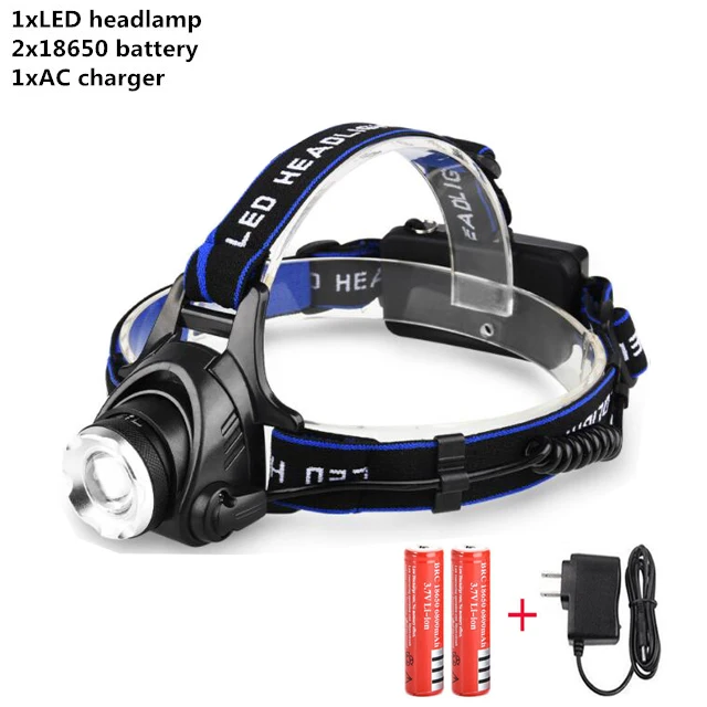 C 8000LM XML-L2 XM-L T6 светодиодный налобный фонарь с регулируемым зумом, Водонепроницаемый Головной фонарь на голову фонарь для рыбалки и охоты - Испускаемый цвет: C