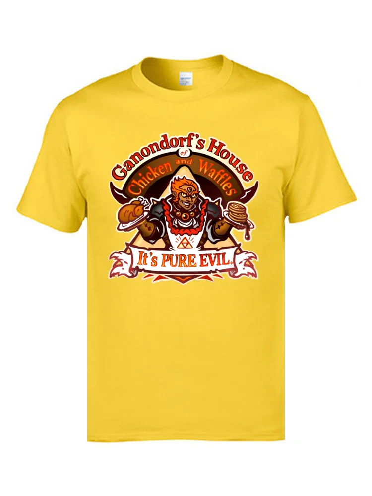 Забавные футболки Marvel Ganondorfs House of Chicken and Waffles It's Pure Evil Cool футболки мужские модные футболки с аниме рисунком