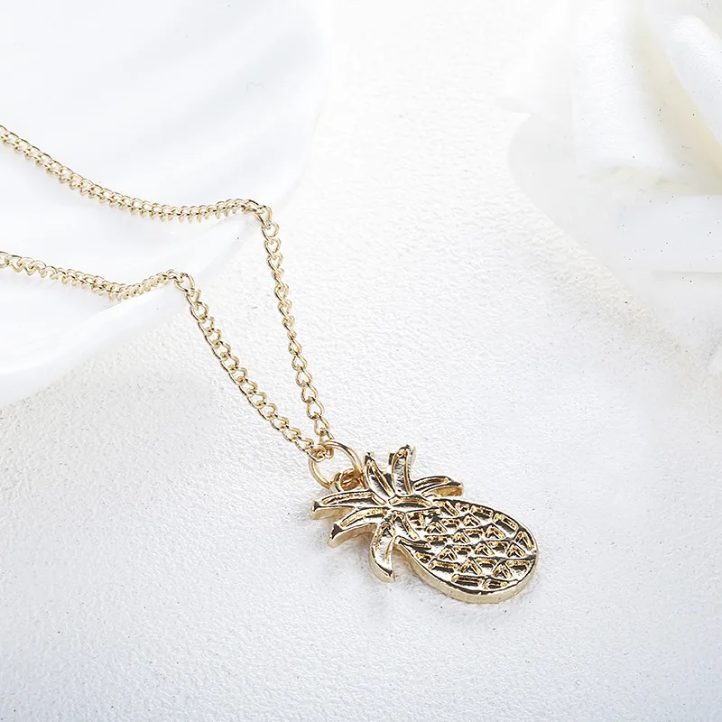 Новое модное ожерелье с ананасом цепочка простой золотистый фруктовый для