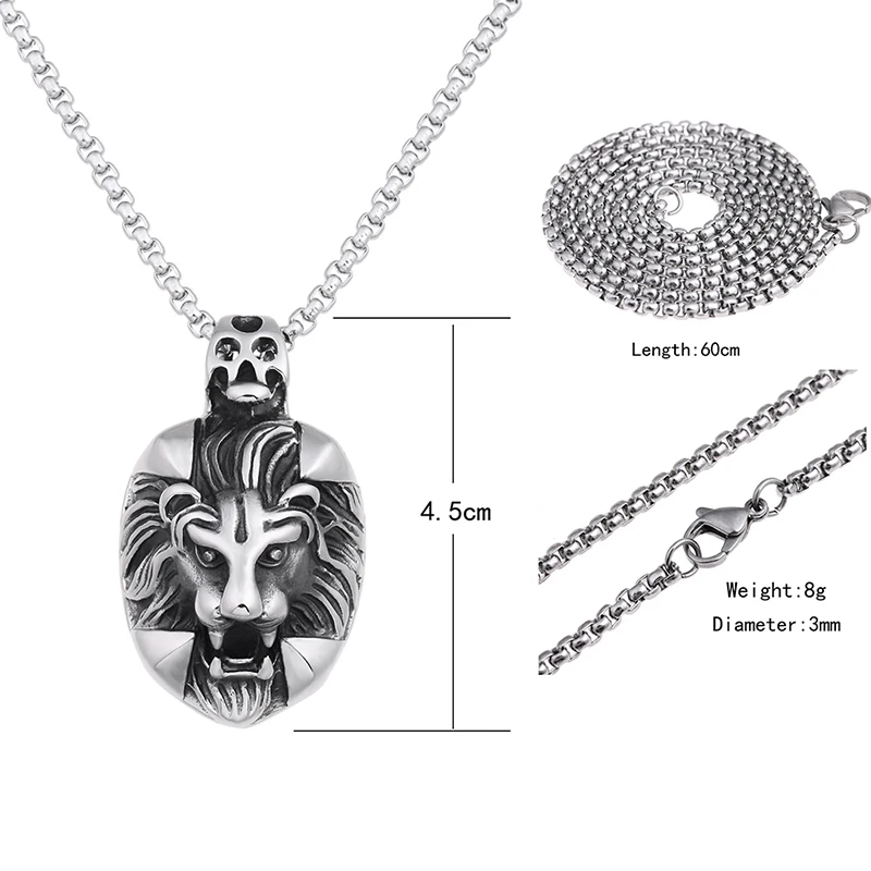 Кулон с головой льва в стиле панк для мужчин роскошные мужские ювелирные изделия