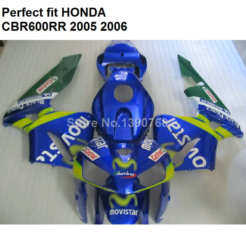 100% подходит для инжекционных обтекателей Honda CBR600RR 05 06 комплект синих CBR 600RR 2005 2006