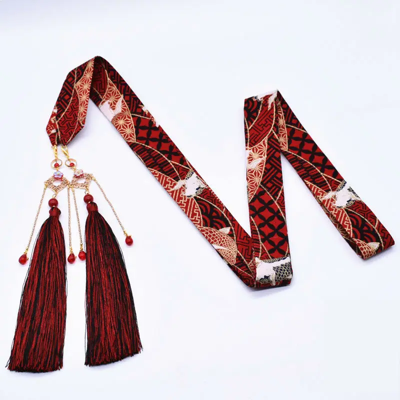Hanfu с античной cos шиномонтажная лента бронзовая была издана бахрома на ленте аксессуары для костюма веревка для волос