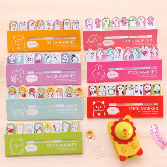 

New Kawaii Animal Memo Pads , Panda / Rabbit Cartoon animal Sticky Bookmark Sticky Notes as notepads