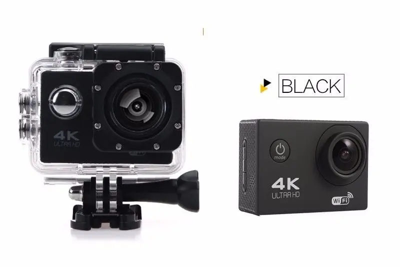 Black HD камера 1080 P, Спортивная мини-камера, портативная Водонепроницаемая видеокамера, шлем Go pro, стиль 4 K, HD, для дайвинга - Цвет: Black