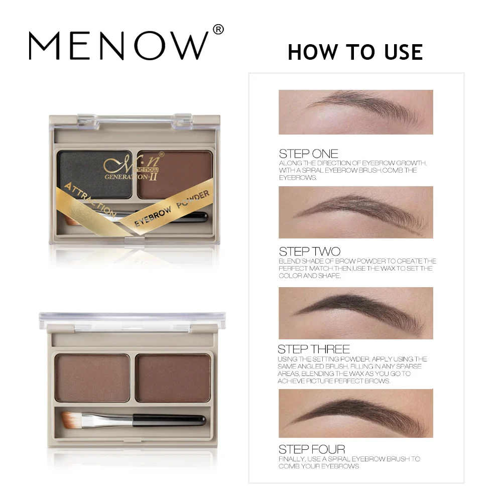 Пудра для бровей MENOW 2 цвета кисть карандаш крем трехмерная натуральная косметика