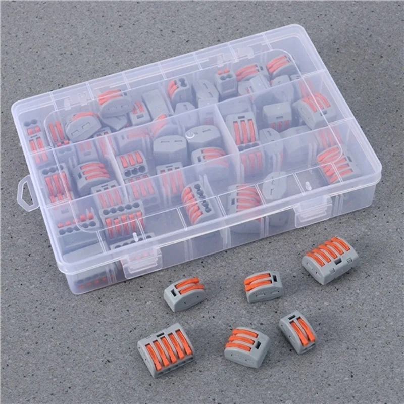 60 шт./компл. клеммный блок пружинный рычаг гайка клеммные колодки Многоразовые