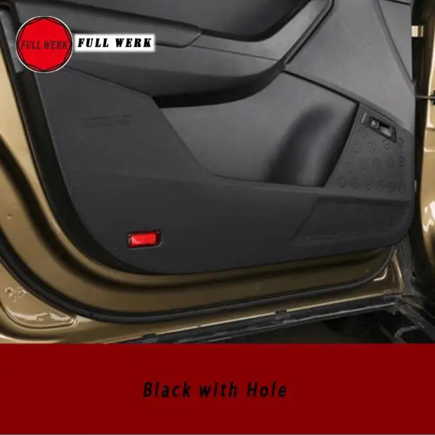 Black Sewing with Ho 1 компл. Автомобильный Стайлинг двери анти Kick стикер коврик для двери защитная крышка для Skoda Kodiaq интерьерные молдинги аксессуары - Название цвета: Black Sewing with Ho