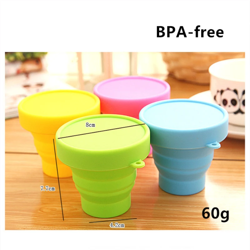 100 шт./лот 6 унций Силиконовый складной стакан Складная кофейная кружка для воды