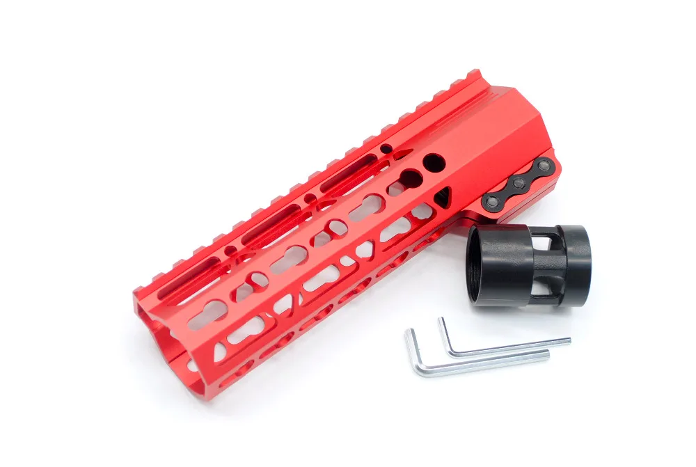 Aplus 7 ''дюймовый зажимной стиль Keymod/M-lok Handguard Rail Free Float Picatinny Mount System_Black/Red/Tan Fit