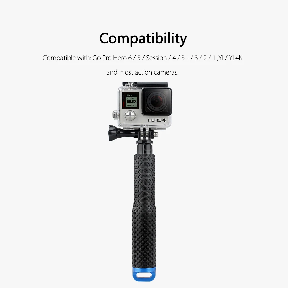 Vamson для GoPro Hero 7 6 5 алюминиевый выдвижной шест палка для селфи монопод штатив крепление для DJI OSMO Action для Xiaomi Yi VP403