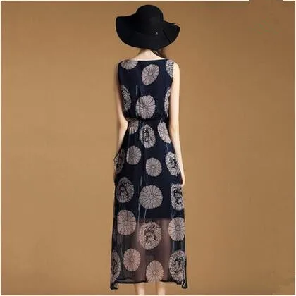 Новый Для женщин Повседневное baisc летние с цветочным принтом праздничное платье