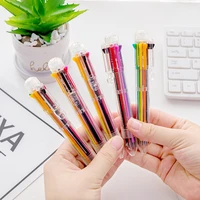 10 pcslot candy 8color in1 transparent ball pen graffiti pen student ballpoint pen stationery wholesale school supplies stylo