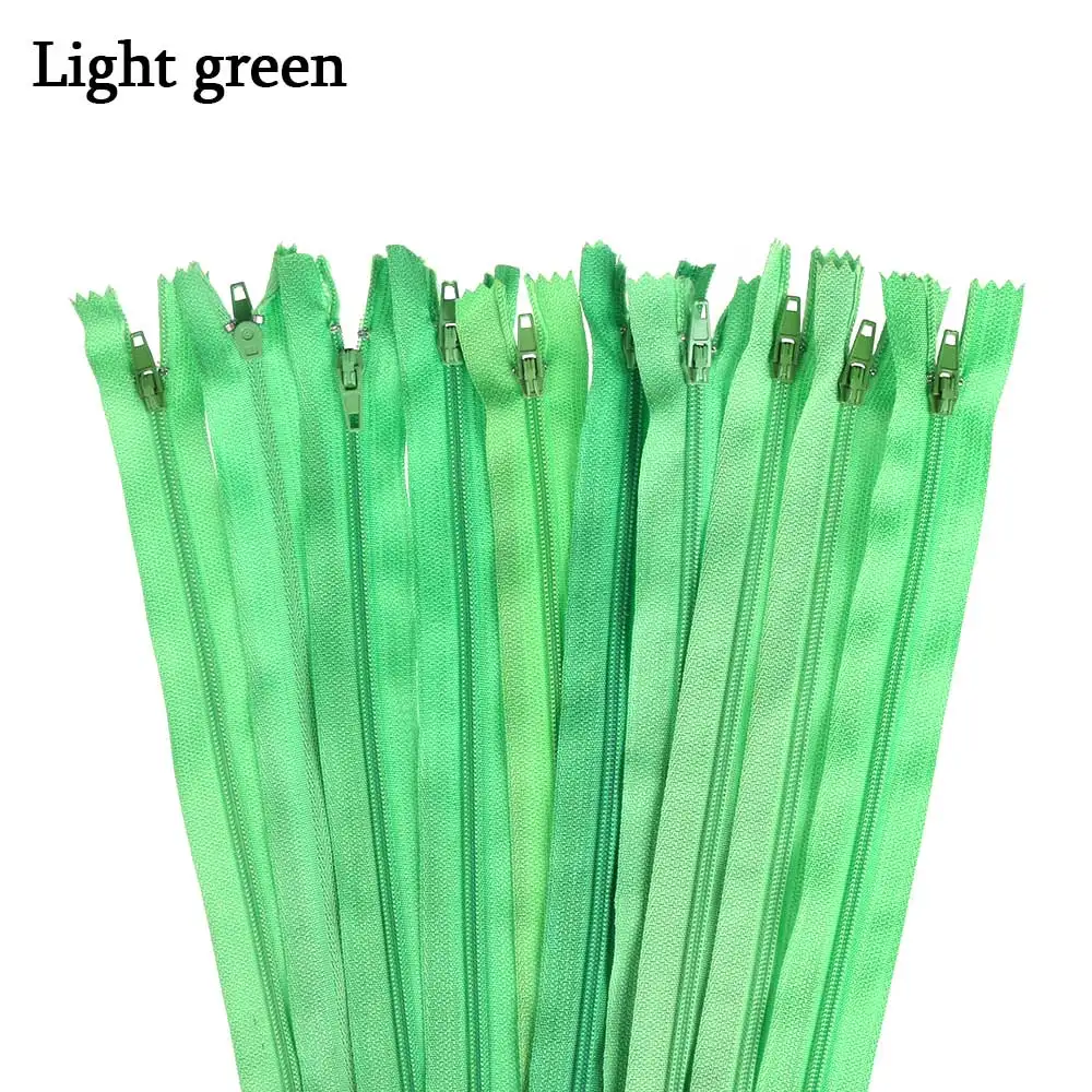 light green 10 шт./лот 20 см красочные нейлоновые катушки молнии портной одежды швейные изделия ручной работы DIY Швейные аксессуары 23 Цвета - Цвет: light green
