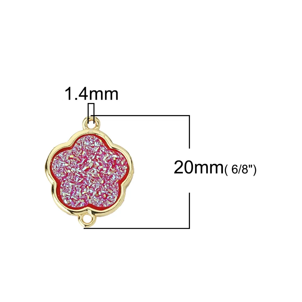 DoreenBeads медный и синтетический кварцевый Druzy/ Drusy соединители цветок золото