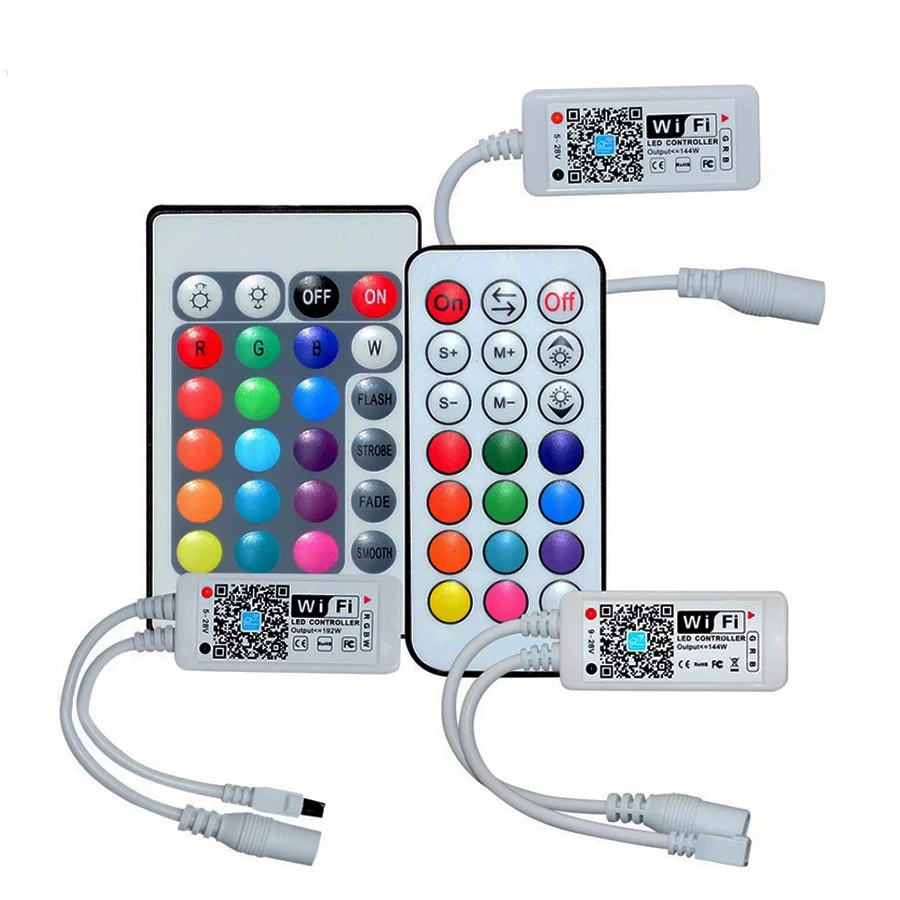 

RGB RGBW DC12V Mini Smart LED Controller 24 IR WiFi Music Remote Control For RGB RGBW LED Strip Lights