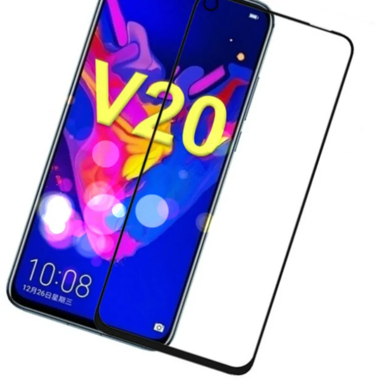 HereCase 2 шт Полное покрытие закаленное стекло для huawei View 20 honor V20 Защита экрана на