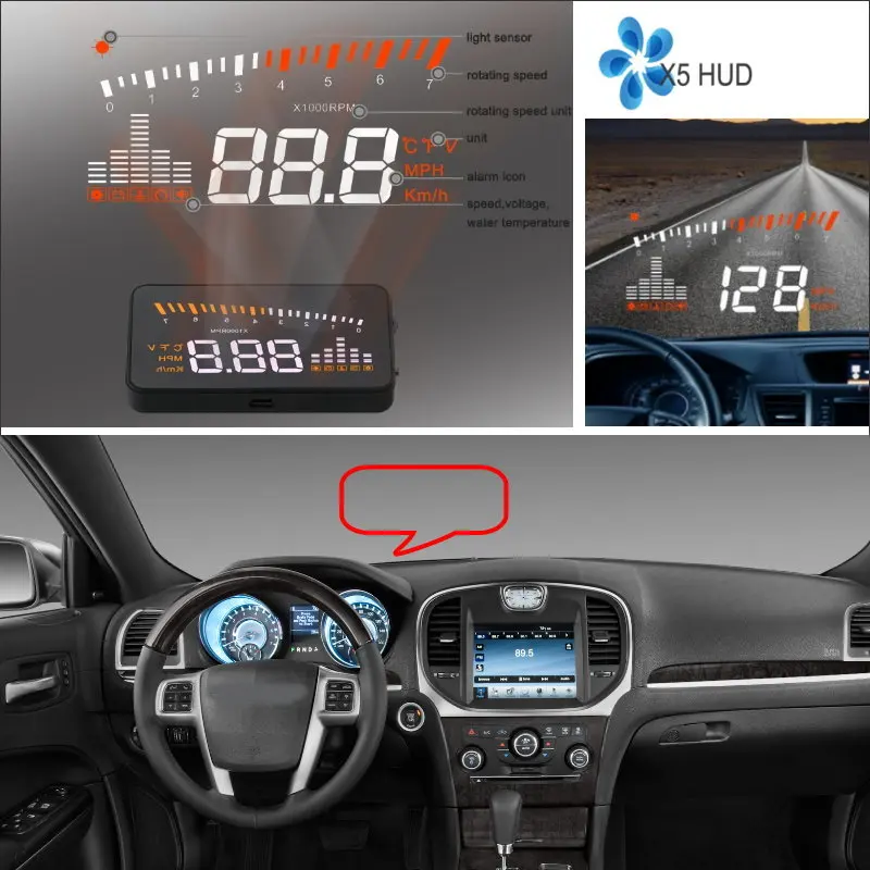 For Chrysler 200/300/300C 2010-2020 Car HUD Head Up Display Digital Refkecting Windshield Screen Safe Driving Projector