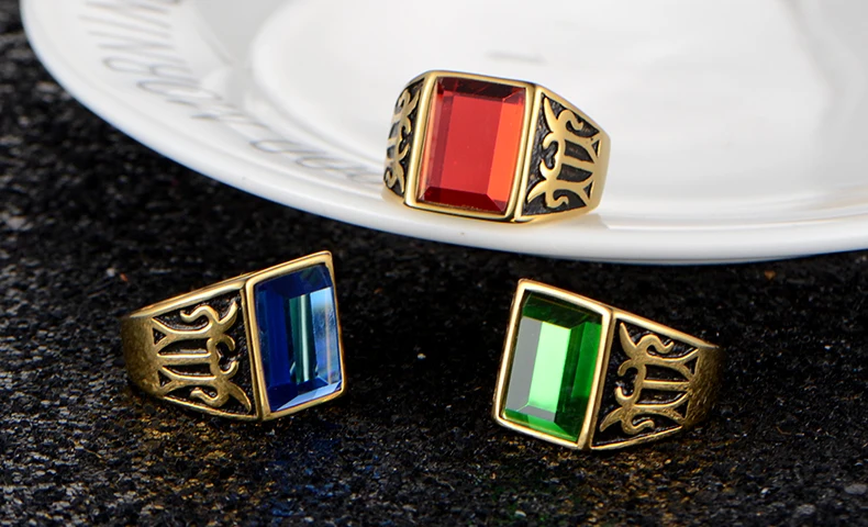 Обувь для мальчиков модные кольца ювелирные изделия камень cz Нержавеющая сталь