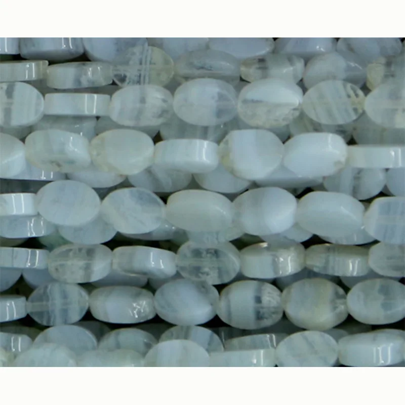 Натуральный Синий кружевной Агат Natura фиолетовый Плоские Овальные Бусины