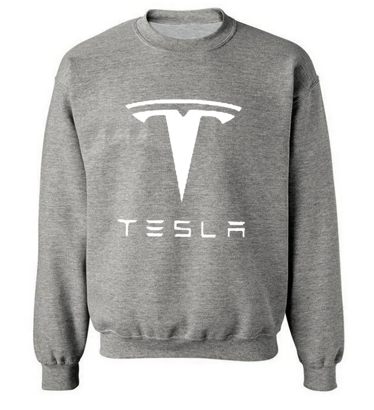 Новые модные хлопковые мужские толстовки Tesla с логотипом автомобиля, флисовый пуловер с круглым вырезом, толстовки в стиле хип-хоп Harajuku уличная мужская одежда