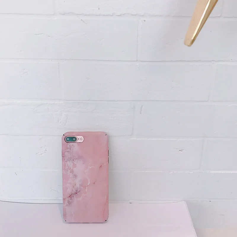 Розовые мраморные чехлы для телефонов iPhone 6 модные милые матовые жесткие apple iphone 6s