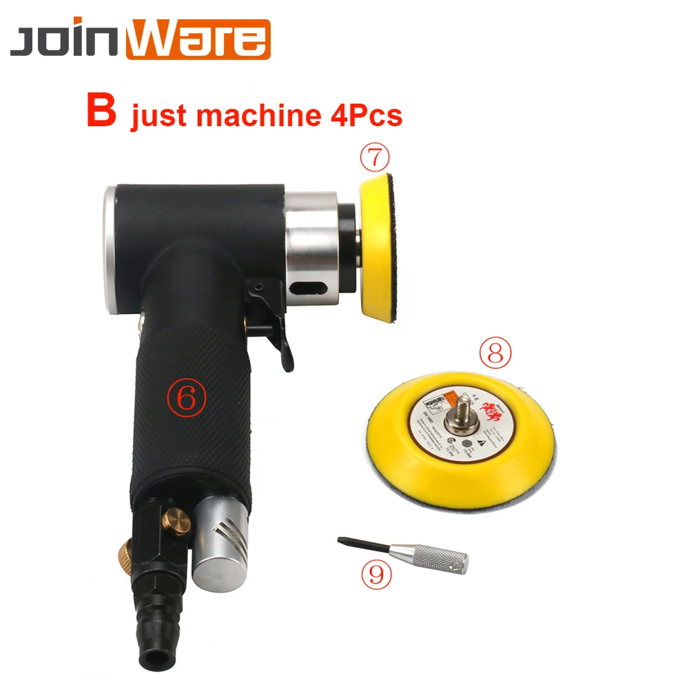 B machine 4Pcs Пневматическая шлифовальная орбитальная полировальная машина пневматическая полировка для автомобильного кузова инструмент " 3" орбитальная шлифовальная машина Деревообработка Удаление ржавчины - Цвет: B machine 4Pcs