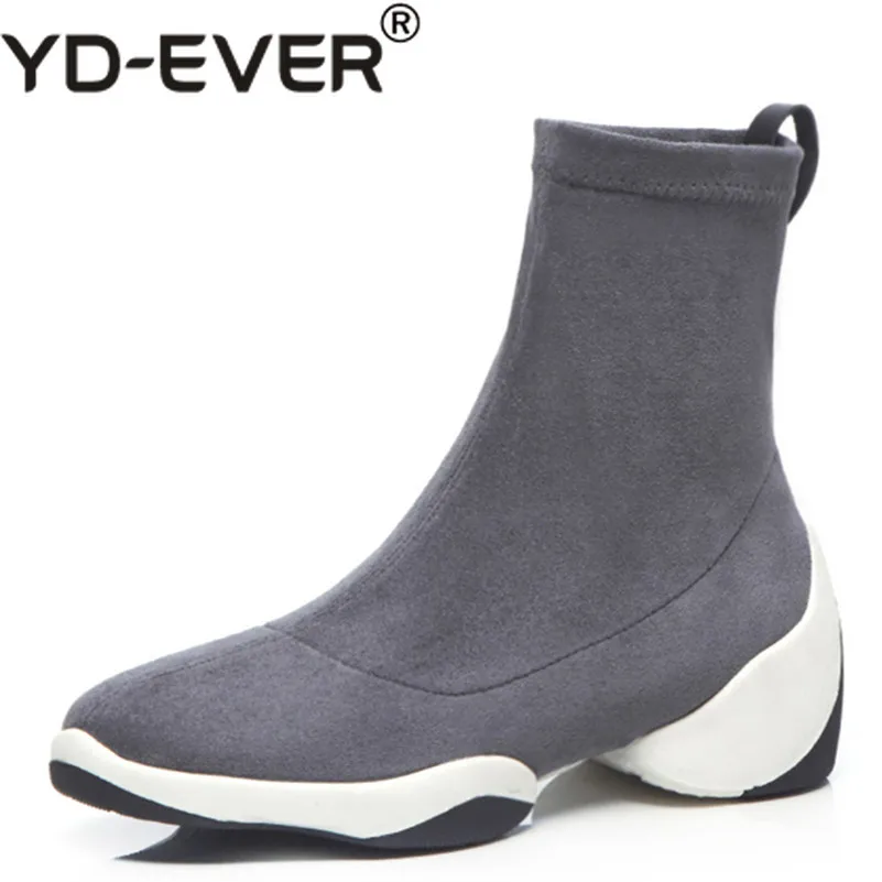 Yd ever 1 Модные женские ботильоны сезон осень зима Теплые повседневные брендовые