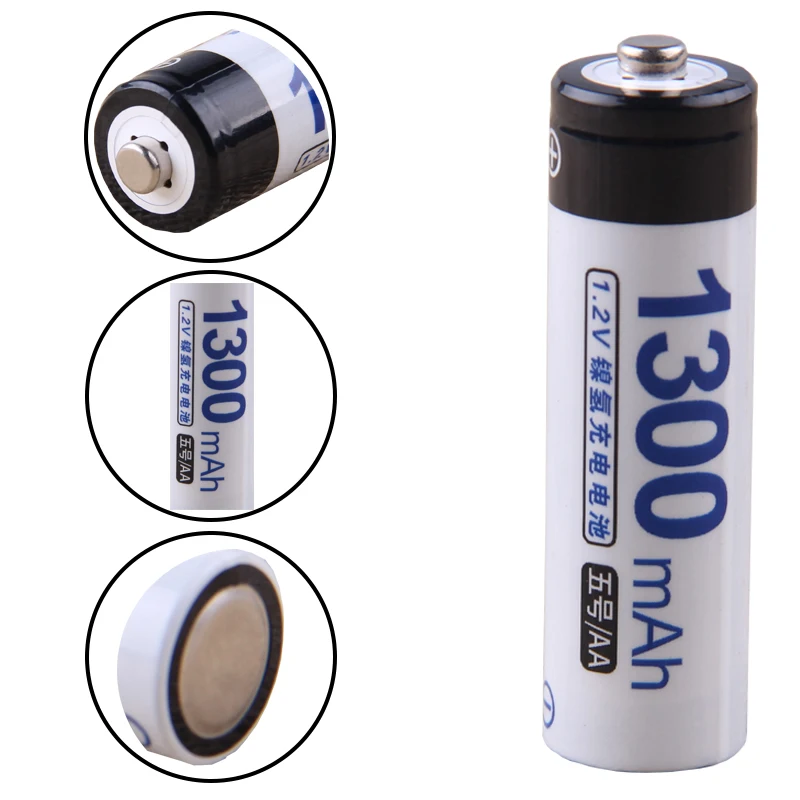 Самая низкая цена 4 шт АА батареи 1 2 v перезаряжаемые 1300 mAh nimh батарея для