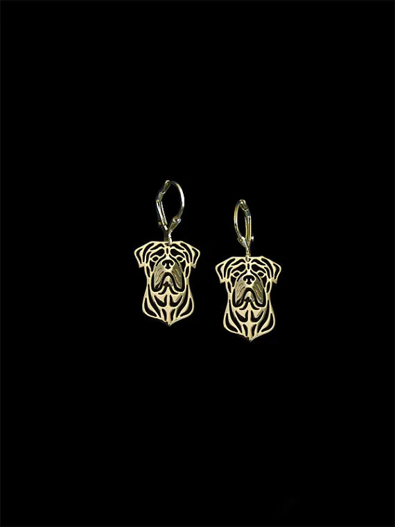 

New 2016 Unique Romantic Gold Color Silver Color Bull Mastiff Drop Earrings Wholesale Animal Earrings For Women Girl Aros