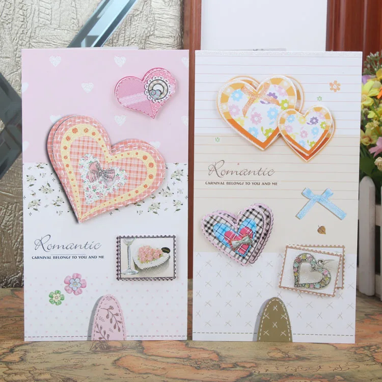 Бесплатная доставка! 1 лот = 24 шт! Креативный популярный сердце любовь записок