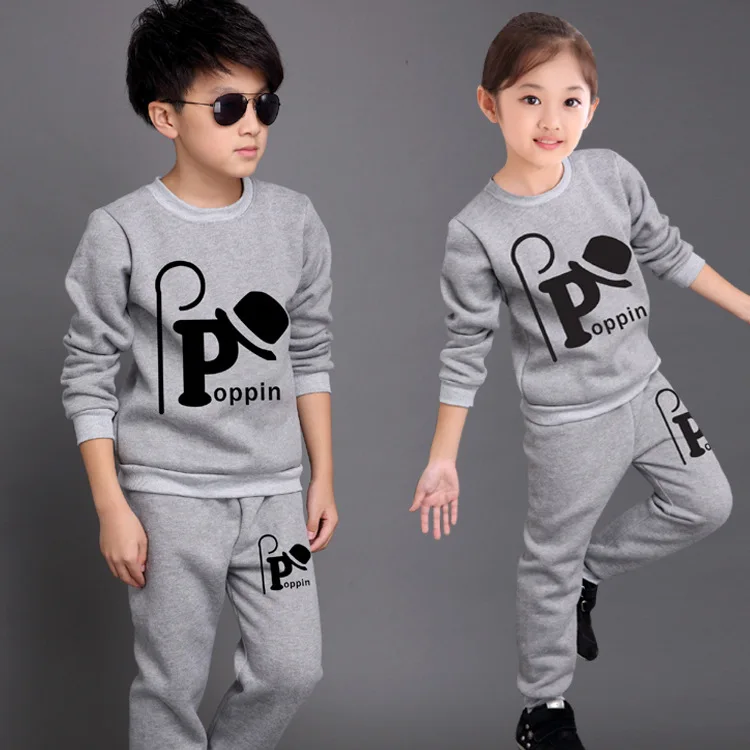 

Children's Suits Spring Autumn Wear Boys and Girls Long Sleeved Tops + Trousers Kids 2 Suits Big Children Sport Sets 3-12 Ages