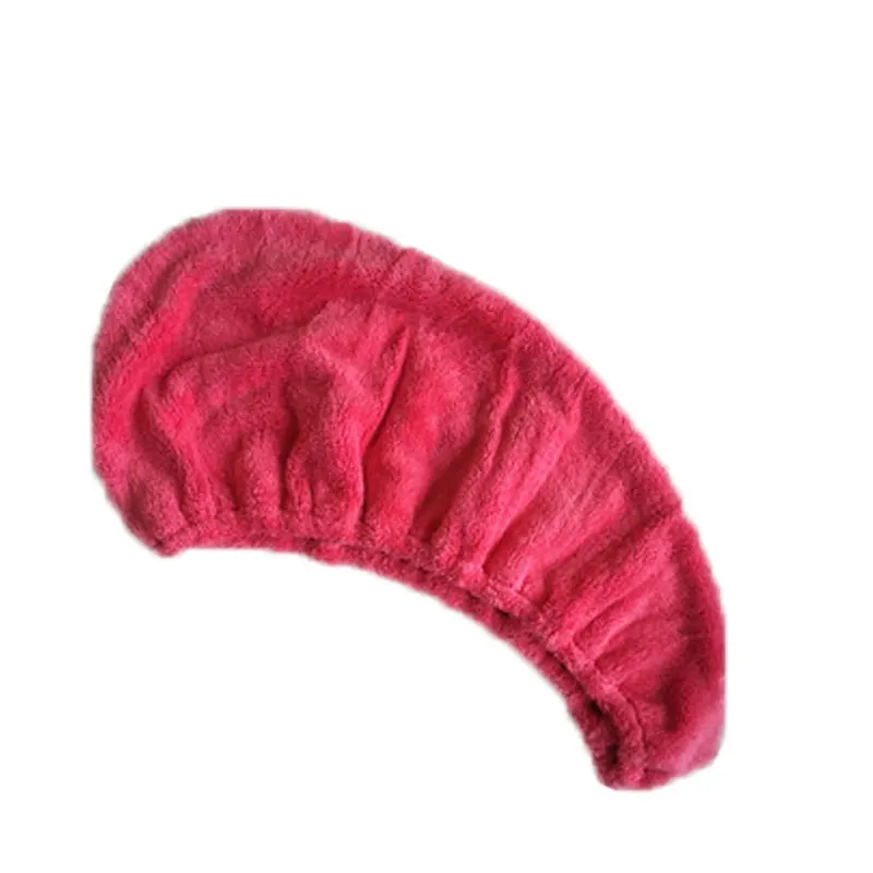 red Abrrlo, 6 цветов, шапка из микрофибры для сушки волос, коралловый бархат, быстрая сушка, тюрбан, супер абсорбент, Женская утолщенная накидка, банное полотенце для волос, Butto - Цвет: red