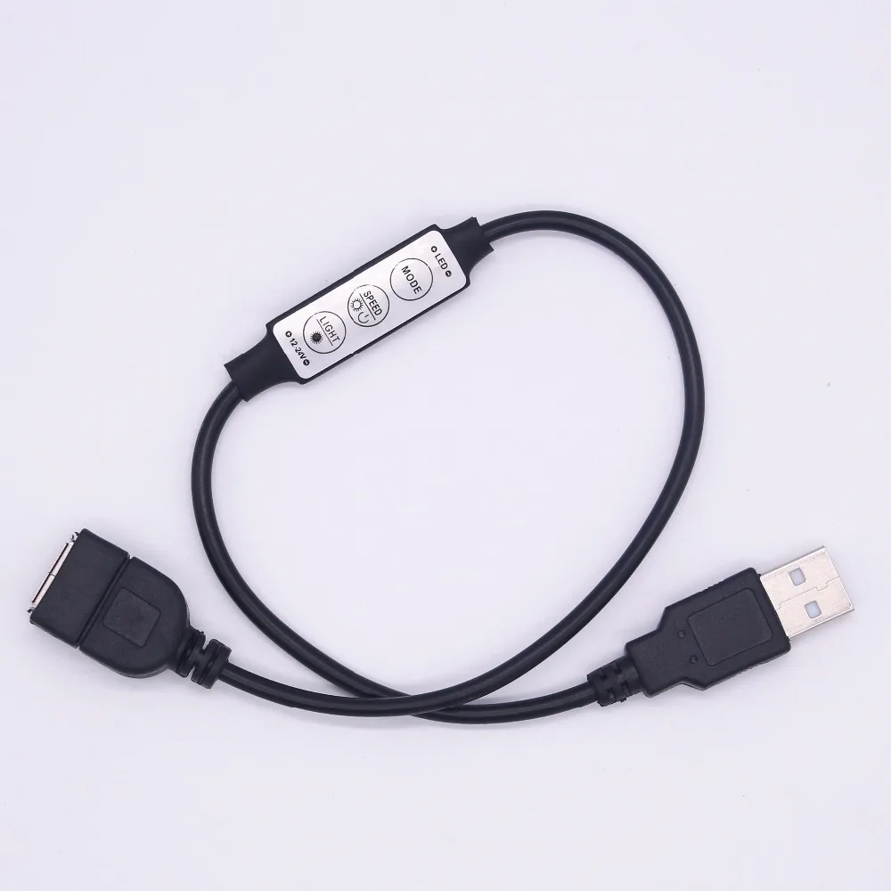 BEILAI USB Мужской и женский светодиодный контроллер с 3Key 5 24V LED диммер пульт
