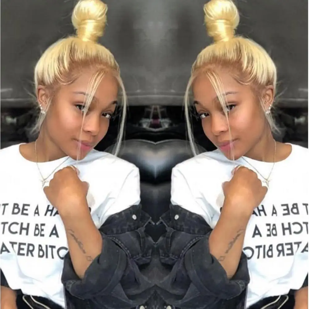 #613 COLODO, 613, парик на кружеве с Babyhair, бразильские волосы, Remy, предварительно выщипанные, Омбре, блонд, человеческие волосы, парик, прямые парики для черных женщин - Цвет волос: #613